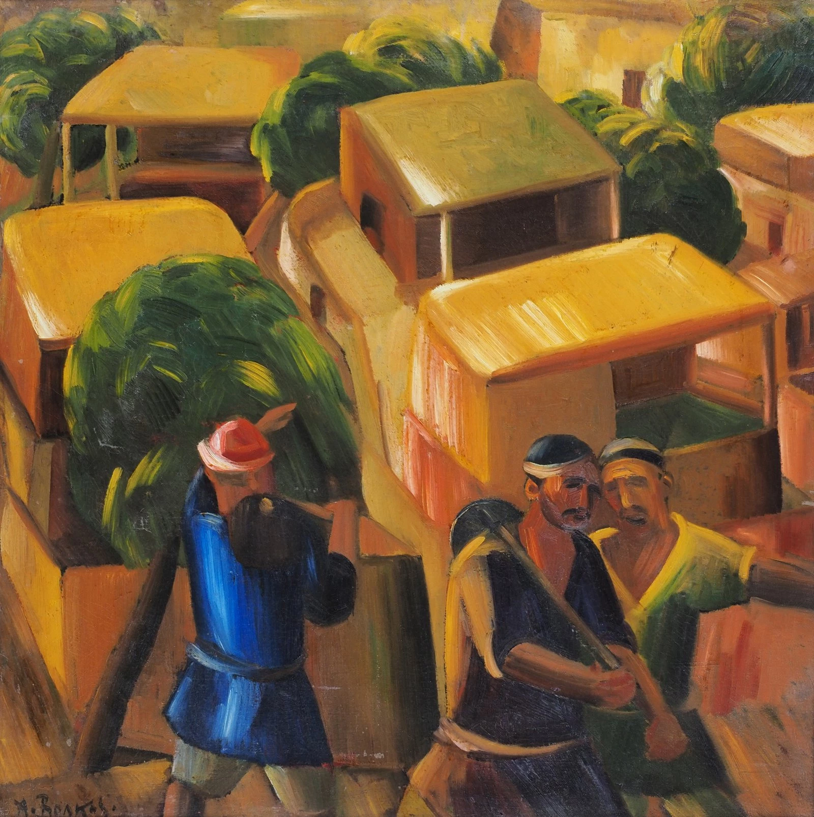 Александр Волков На работу. Утро в Шахимардане. 1932.  Музей 