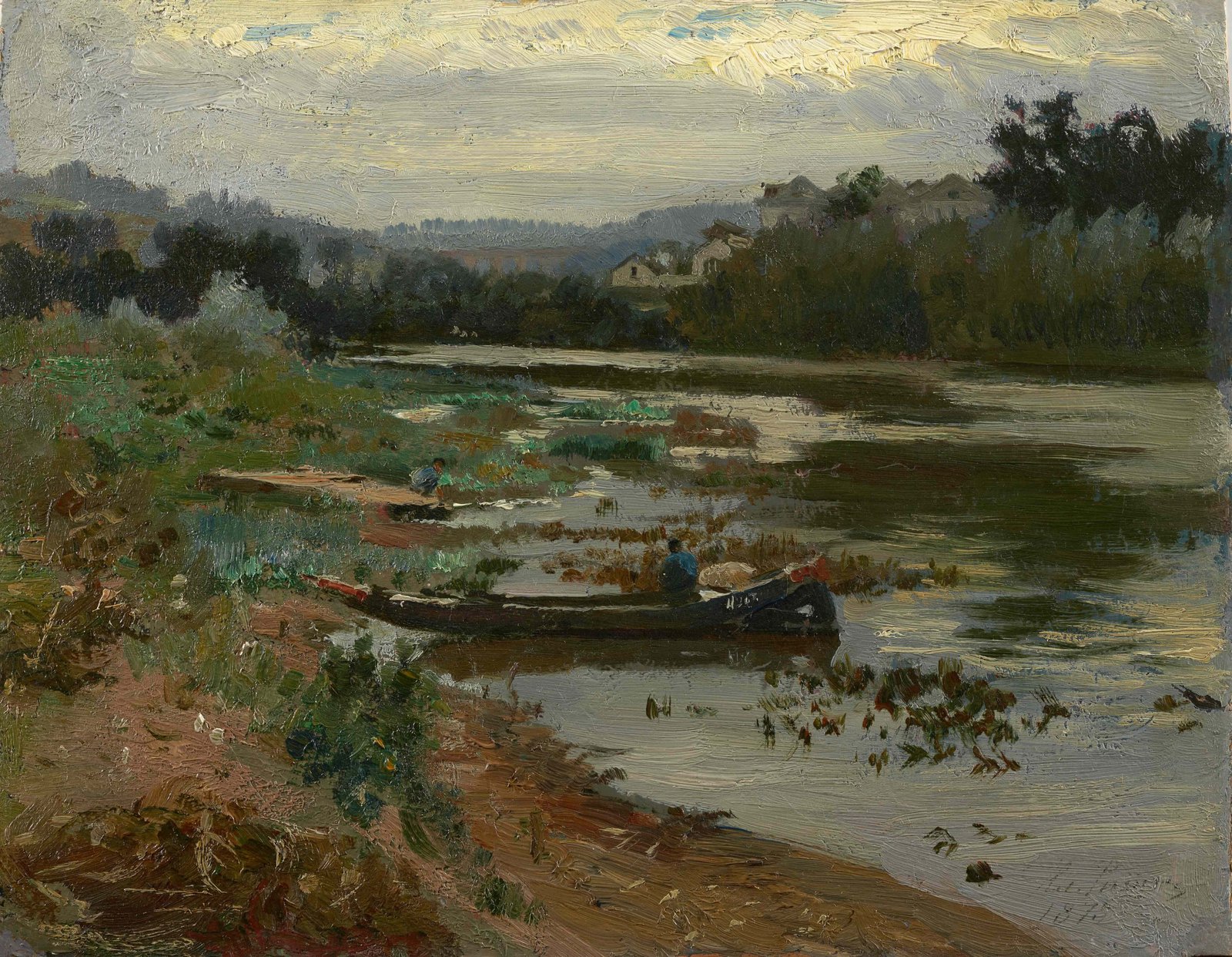 Илья Репин. Пейзаж с лодкой. 1875  ©Государственная Третьяковская галерея